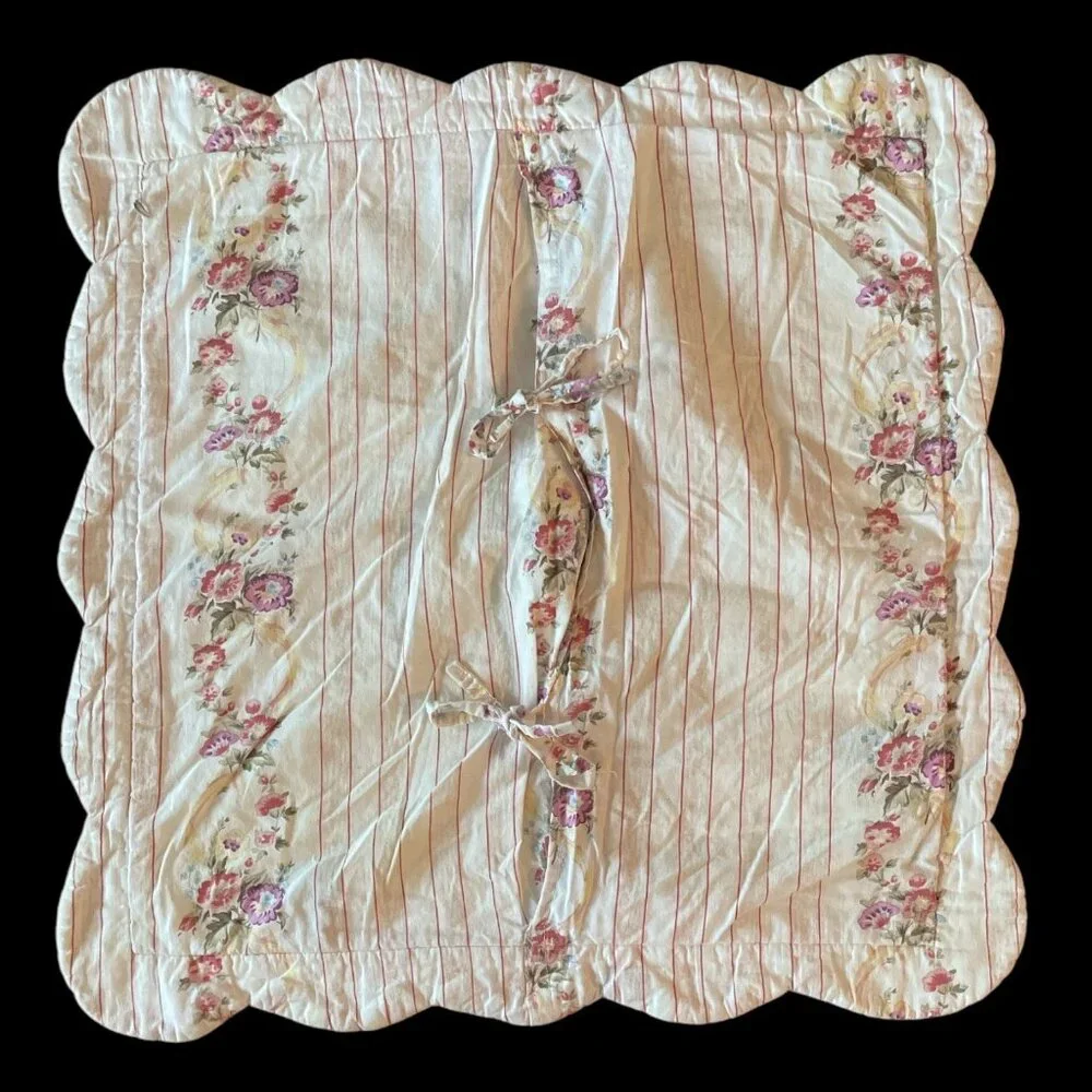 Quilted Floral Paisley Pillow Shams  Cottagecore Country Shabby Chic Romantic - Picture 7 of 11